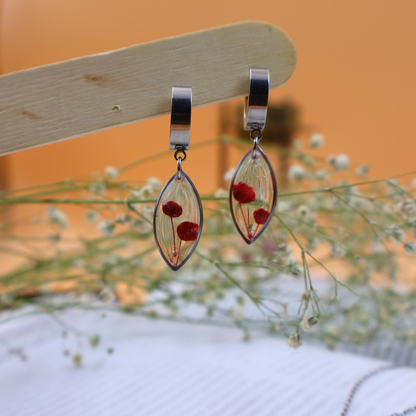 Red Gypsophila Earrings