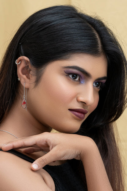 Red Gypsophila Earrings